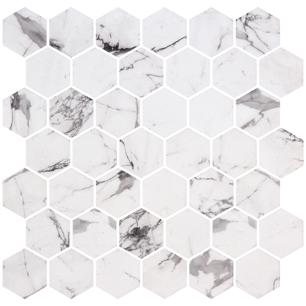 Hex XL Ecostones mosaico vitreo mate hexagonal grande