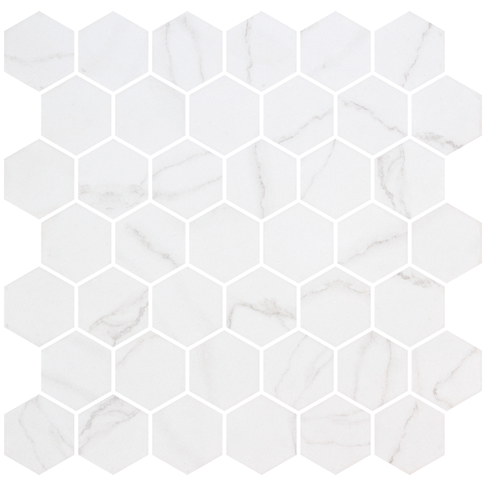 Hex XL Ecostones mosaico vitreo mate hexagonal grande